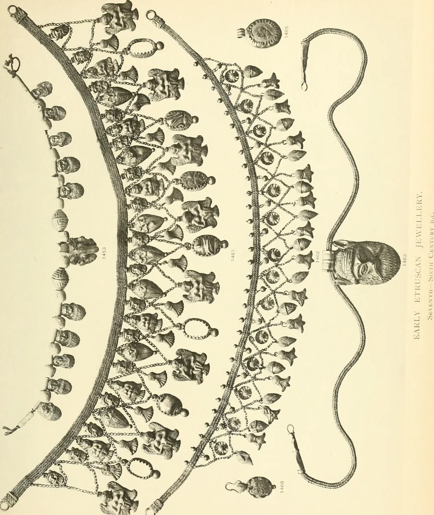 An illustration from Catalogue of the jewellery, Greek, Etruscan, and Roman, in the departments of antiquities, British Museum, 1911, leaf 510