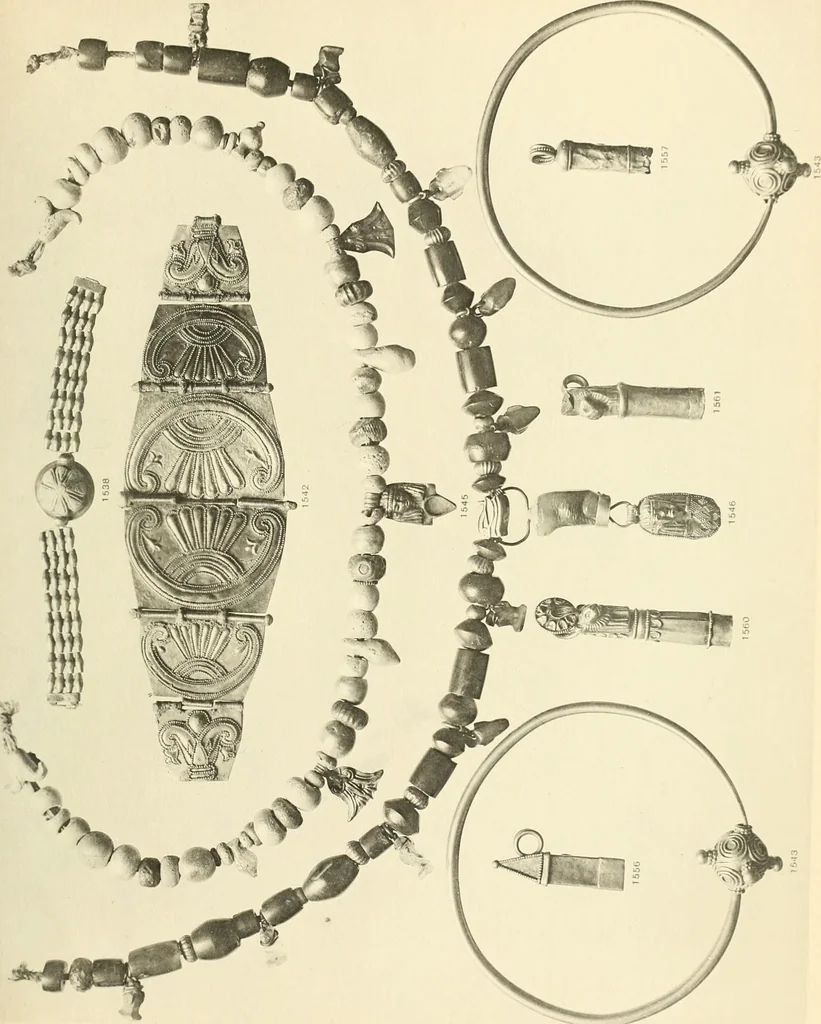 An illustration from Catalogue of the jewellery, Greek, Etruscan, and Roman, in the departments of antiquities, British Museum, 1911, leaf 514