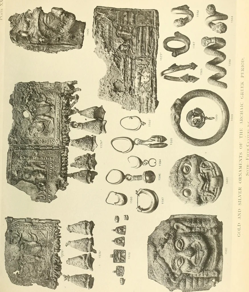 An illustration from Catalogue of the jewellery, Greek, Etruscan, and Roman, in the departments of antiquities, British Museum, 1911, leaf 518