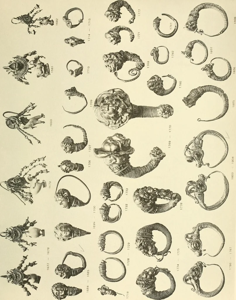 An illustration from Catalogue of the jewellery, Greek, Etruscan, and Roman, in the departments of antiquities, British Museum, 1911, leaf 528