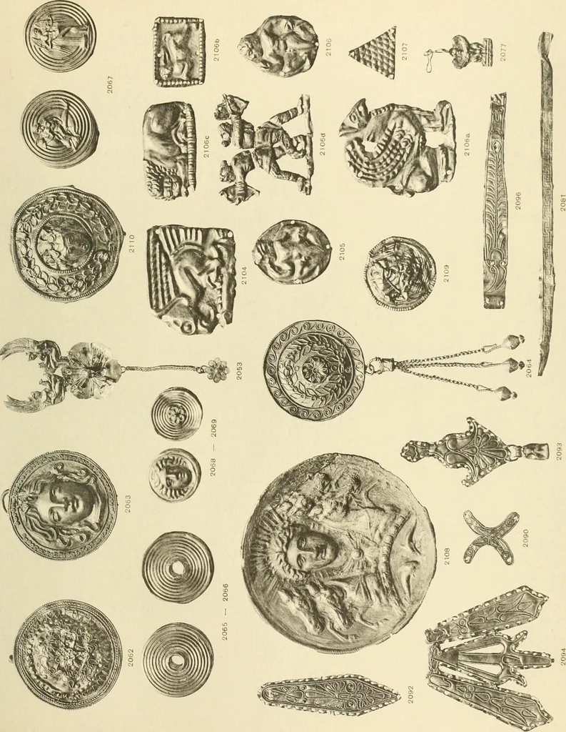 An illustration from Catalogue of the jewellery, Greek, Etruscan, and Roman, in the departments of antiquities, British Museum, 1911, leaf 546