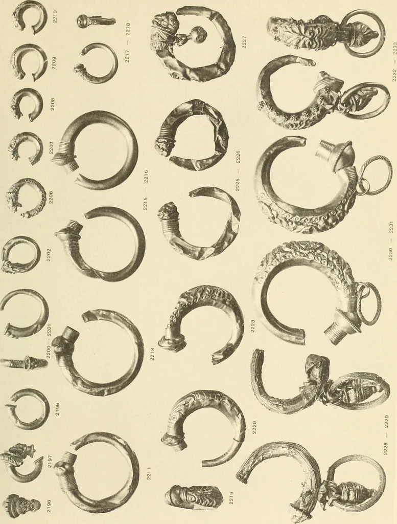 An illustration from Catalogue of the jewellery, Greek, Etruscan, and Roman, in the departments of antiquities, British Museum, 1911, leaf 552