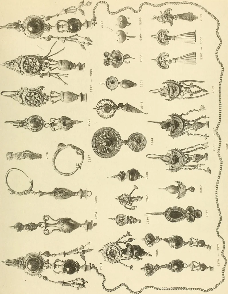 An illustration from Catalogue of the jewellery, Greek, Etruscan, and Roman, in the departments of antiquities, British Museum, 1911, leaf 568