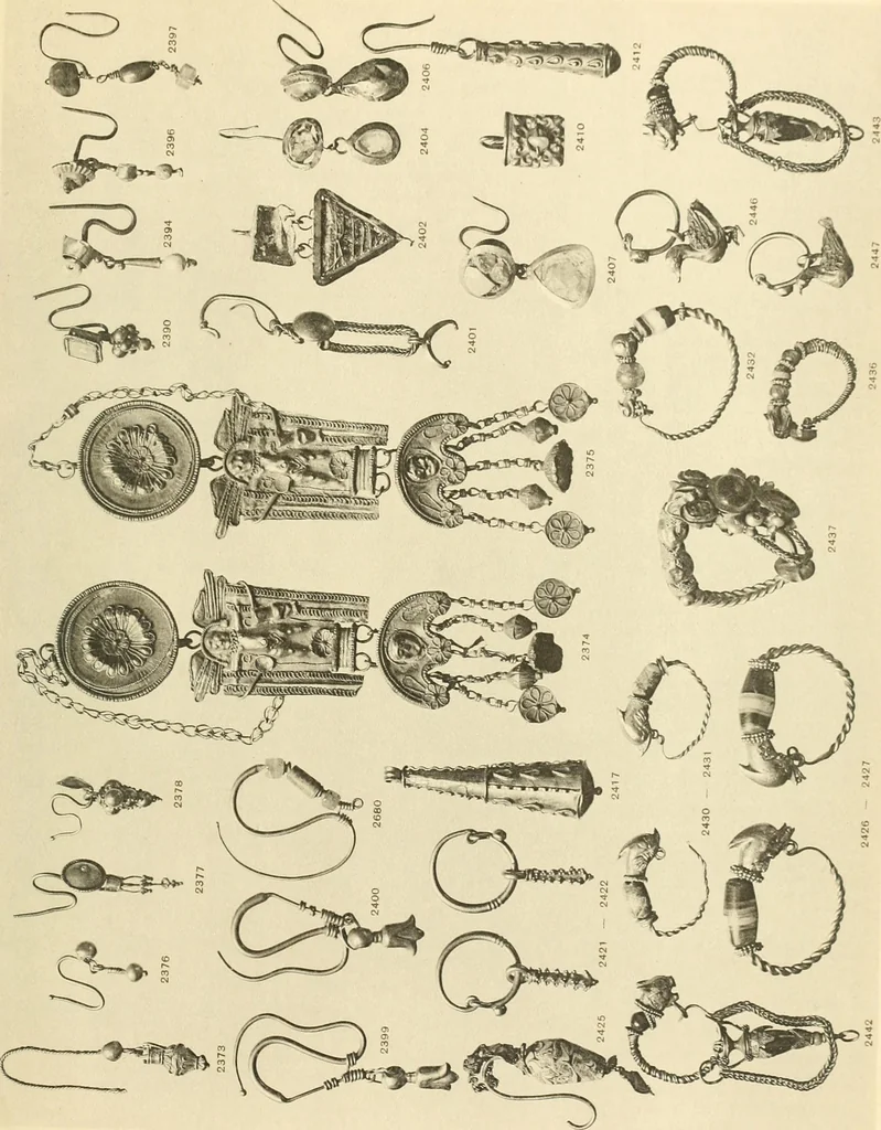 An illustration from Catalogue of the jewellery, Greek, Etruscan, and Roman, in the departments of antiquities, British Museum, 1911, leaf 570