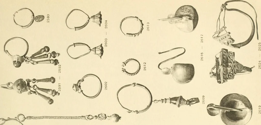 An illustration from Catalogue of the jewellery, Greek, Etruscan, and Roman, in the departments of antiquities, British Museum, 1911, leaf 574