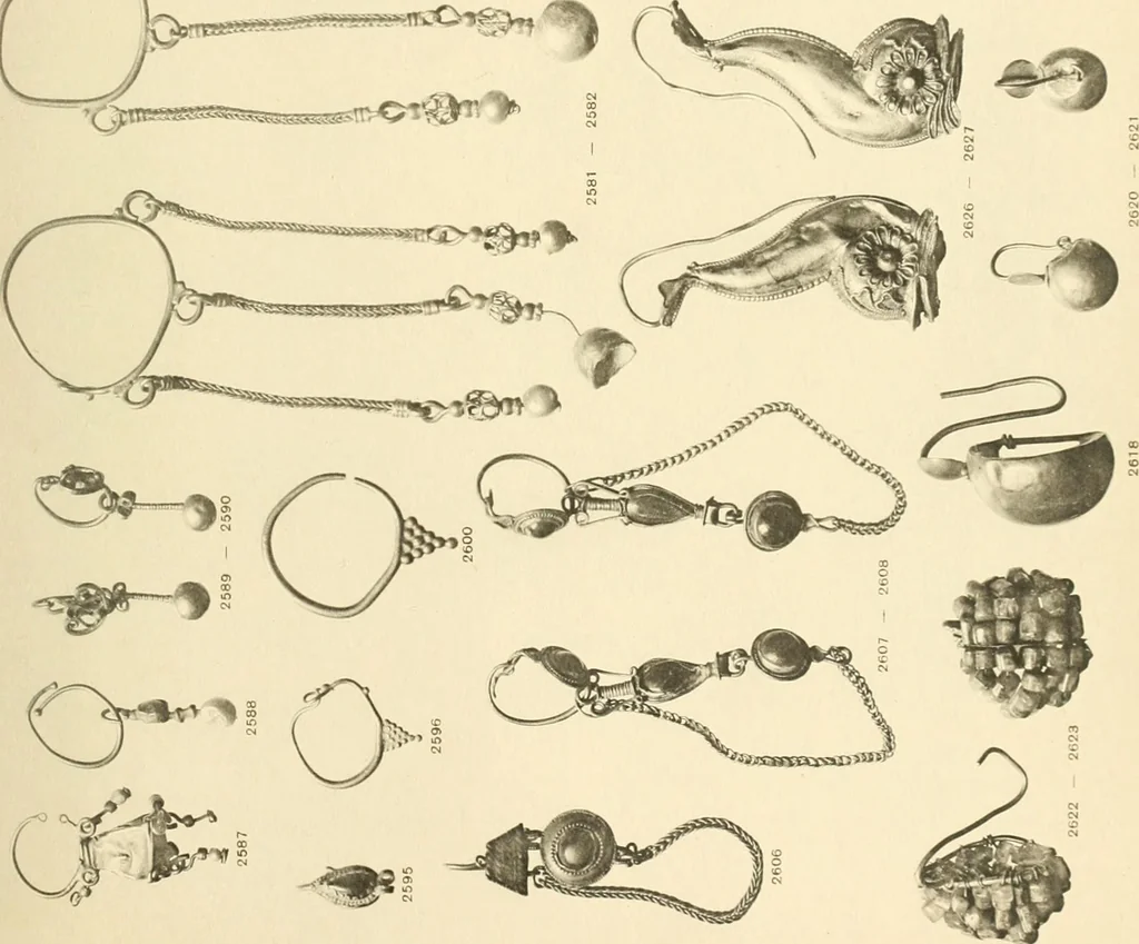 An illustration from Catalogue of the jewellery, Greek, Etruscan, and Roman, in the departments of antiquities, British Museum, 1911, leaf 574