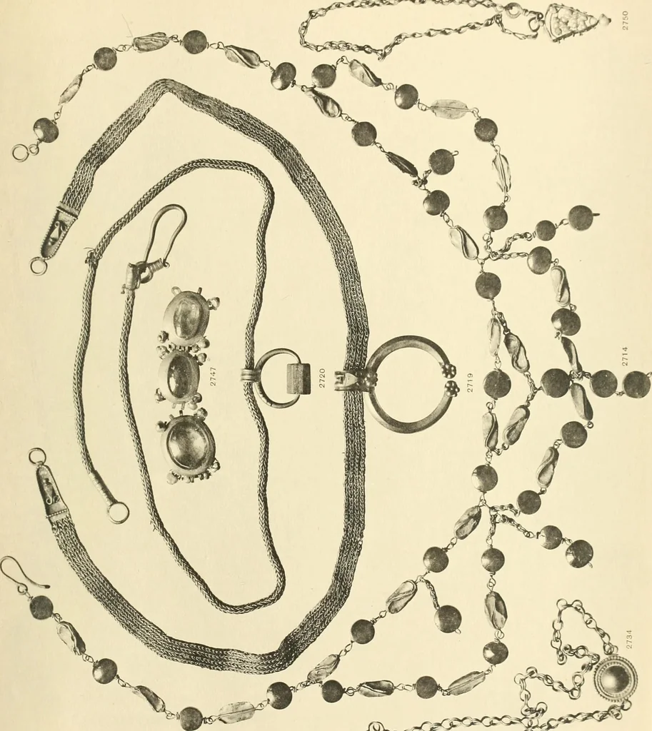 An illustration from Catalogue of the jewellery, Greek, Etruscan, and Roman, in the departments of antiquities, British Museum, 1911, leaf 582
