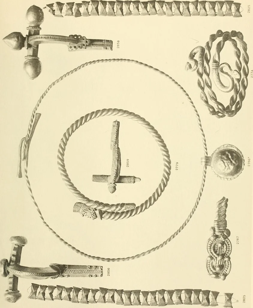 An illustration from Catalogue of the jewellery, Greek, Etruscan, and Roman, in the departments of antiquities, British Museum, 1911, leaf 590