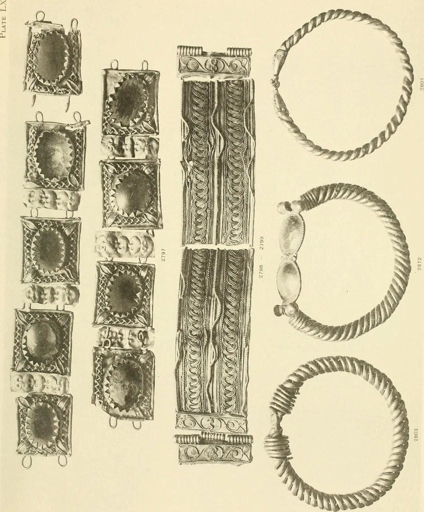 An illustration from Catalogue of the jewellery, Greek, Etruscan, and Roman, in the departments of antiquities, British Museum, 1911, leaf 594