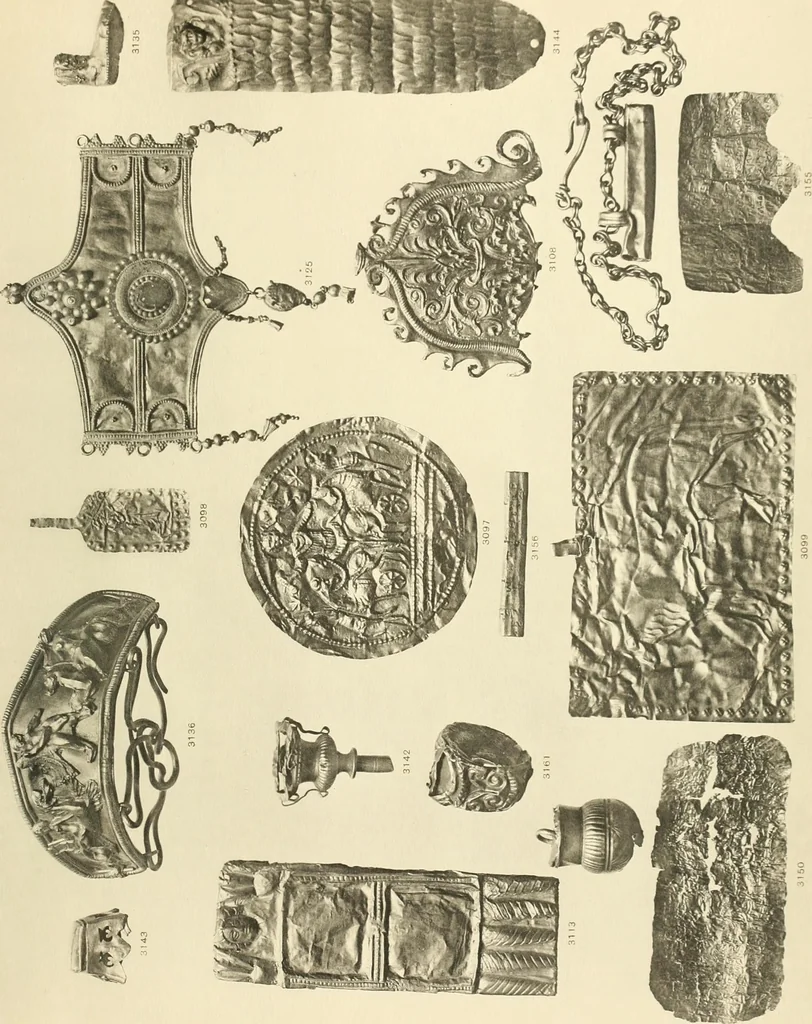 An illustration from Catalogue of the jewellery, Greek, Etruscan, and Roman, in the departments of antiquities, British Museum, 1911, leaf 608