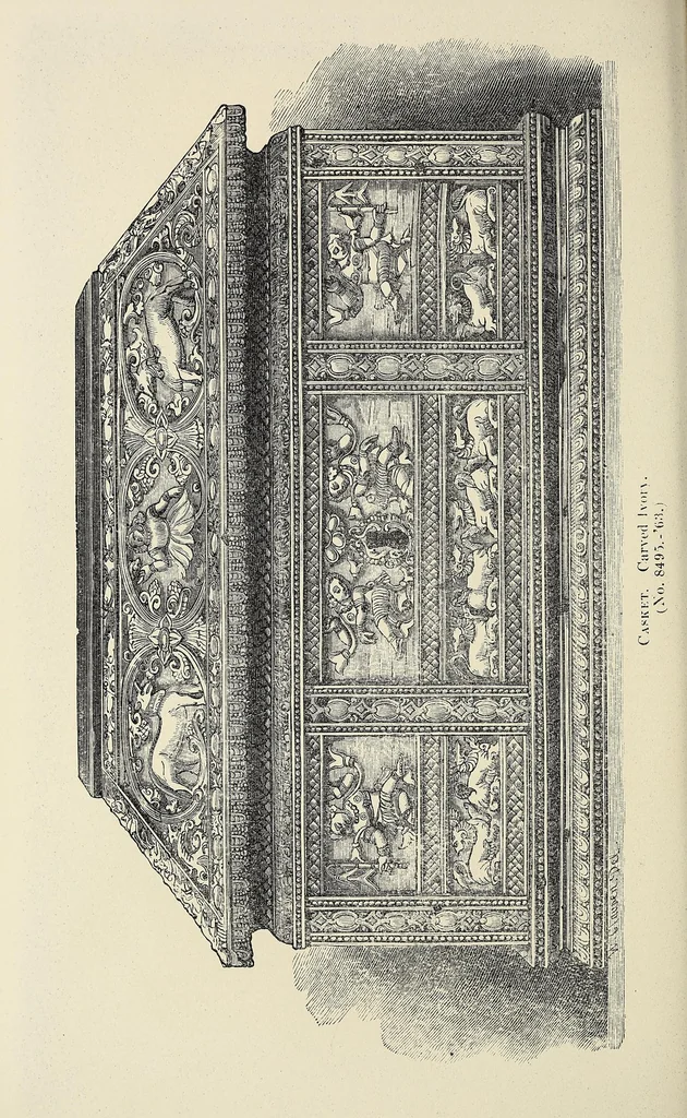 An illustration from ... Catalogue of the objects of Indian art exhibited in the South Kensington Museum ... Illustrated by woodcuts, and by a map of India showing the localities of various art industries, 1874, leaf 150