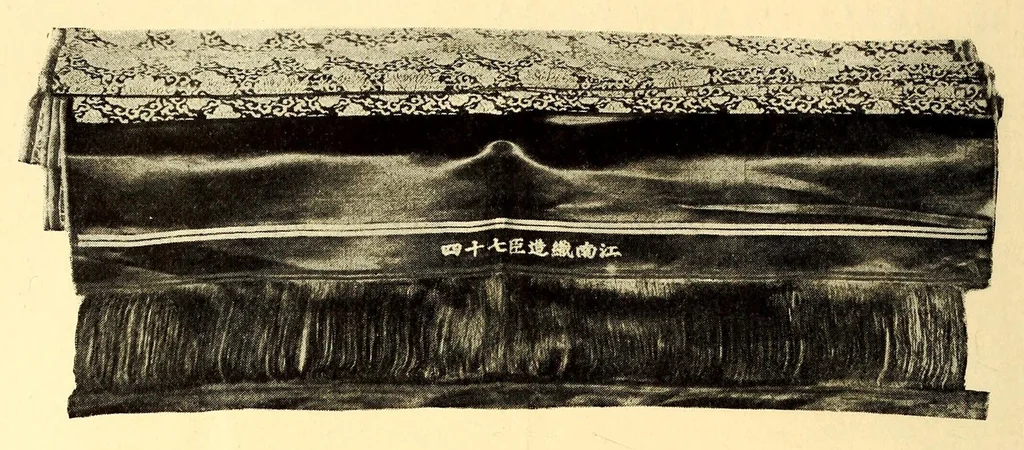 An illustration from Catalogue of Old Chinese Rugs, Brocades and Embroideries Bolts of Rare Silk and a few Decorative Paintings : Gathered in Peking by Frederick Moore of Peking and New York, 1917, leaf 32