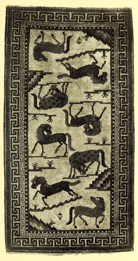 An illustration from Catalogue of Old Chinese Rugs, Brocades and Embroideries Bolts of Rare Silk and a few Decorative Paintings : Gathered in Peking by Frederick Moore of Peking and New York, 1917, leaf 85