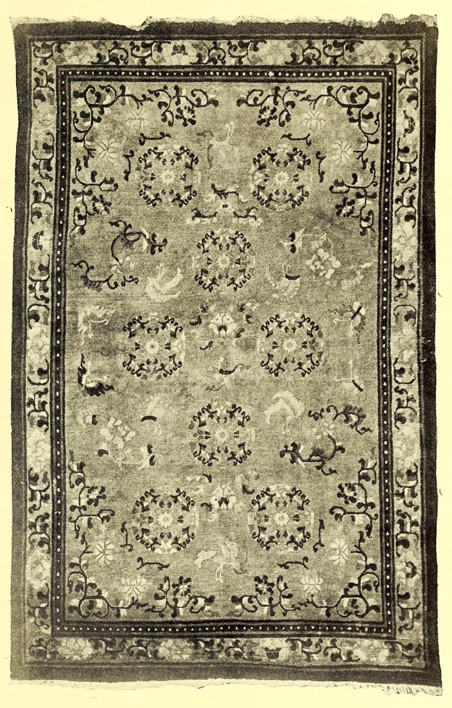 An illustration from Catalogue of Old Chinese Rugs, Brocades and Embroideries Bolts of Rare Silk and a few Decorative Paintings : Gathered in Peking by Frederick Moore of Peking and New York, 1917, leaf 87