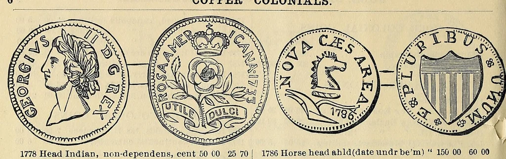 An illustration from Catalogue of old coins, stamps, curios, 1890, leaf 6