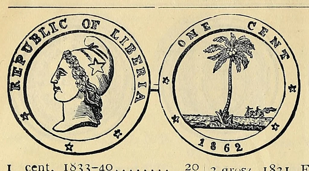 An illustration from Catalogue of old coins, stamps, curios, 1890, leaf 62