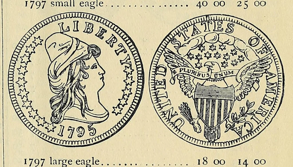 An illustration from Catalogue of old coins, stamps, curios, 1890, leaf 7