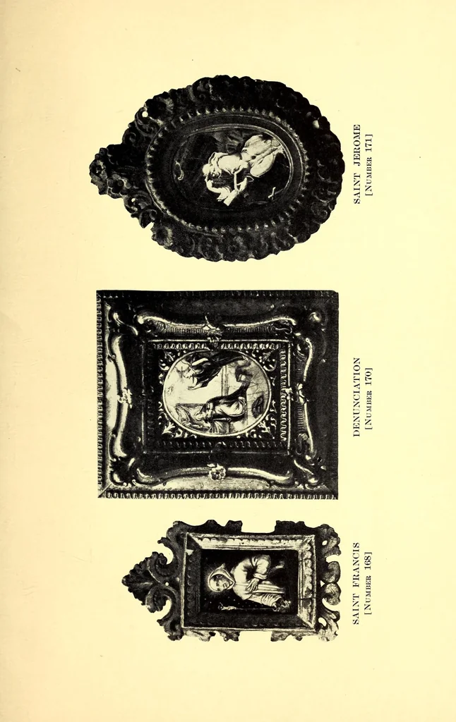 An illustration from Catalogue of Oriental Art : from the Collection of Mr. Vance Thompson of New York City. Rare Old China, Limoges Enamels, Embroideries, Samplers, Colonial Costumes, Screens, Chinese Carvings, Brooches, Bracelets, Laces, and Chinese Porcelains, 1916, leaf 29