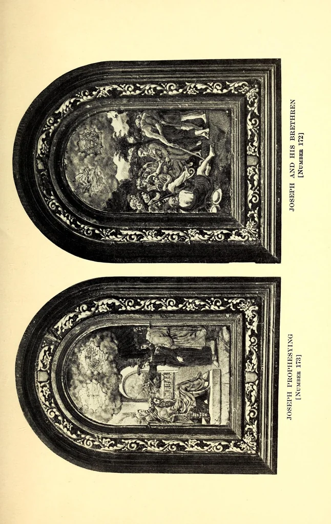 An illustration from Catalogue of Oriental Art : from the Collection of Mr. Vance Thompson of New York City. Rare Old China, Limoges Enamels, Embroideries, Samplers, Colonial Costumes, Screens, Chinese Carvings, Brooches, Bracelets, Laces, and Chinese Porcelains, 1916, leaf 35