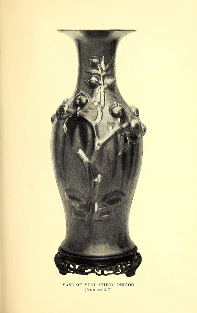 An illustration from Catalogue of Oriental Art : from the Collection of Mr. Vance Thompson of New York City. Rare Old China, Limoges Enamels, Embroideries, Samplers, Colonial Costumes, Screens, Chinese Carvings, Brooches, Bracelets, Laces, and Chinese Porcelains, 1916, leaf 45