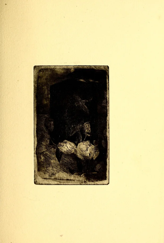 An illustration from Catalogue of paintings in oil and pastel by J. Alden Weir, N.A., member of the society of American Artists, Water Color Society and Pastel Club; honorable mention, Paris Salon; figure prize of the Water color Society; prize, American art Association and J. H. Twachtman, menber of the Etching Club. Webb prize, Society of American Artists, 1888. Member of Pastel Club. Membr of Society of American Artists, 1889, leaf 25