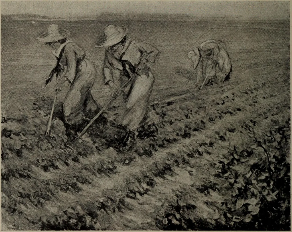 An illustration from Catalogue of pictures, sculpture, drawings, etchings and lithographs done by Canadian artists in Canada : under the authority of the Canadian War Memorials Fund and exhibited for the first time at the Art Gallery of Toronto, from October 18th to November 12th, 1919., 1919, leaf 15