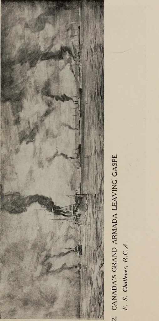 An illustration from Catalogue of pictures, sculpture, drawings, etchings and lithographs done by Canadian artists in Canada : under the authority of the Canadian War Memorials Fund and exhibited for the first time at the Art Gallery of Toronto, from October 18th to November 12th, 1919., 1919, leaf 6