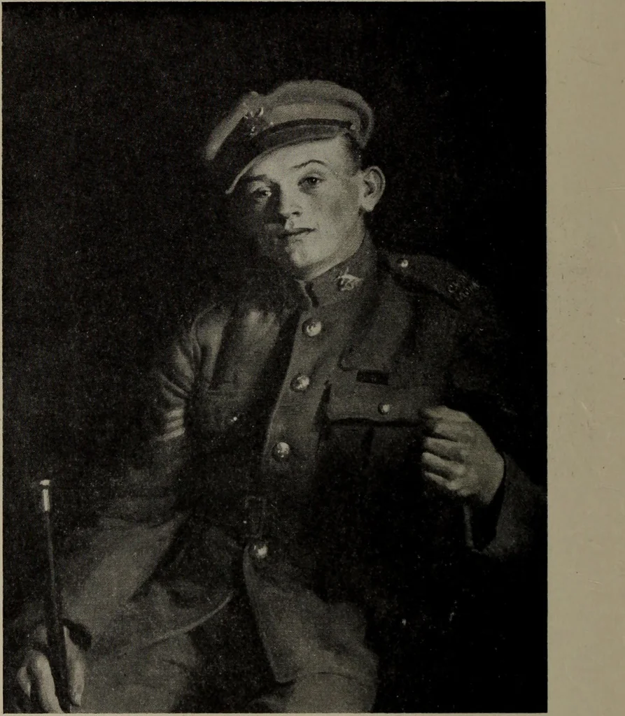 An illustration from Catalogue of pictures, sculpture, drawings, etchings and lithographs done by Canadian artists in Canada : under the authority of the Canadian War Memorials Fund and exhibited for the first time at the Art Gallery of Toronto, from October 18th to November 12th, 1919., 1919, leaf 7