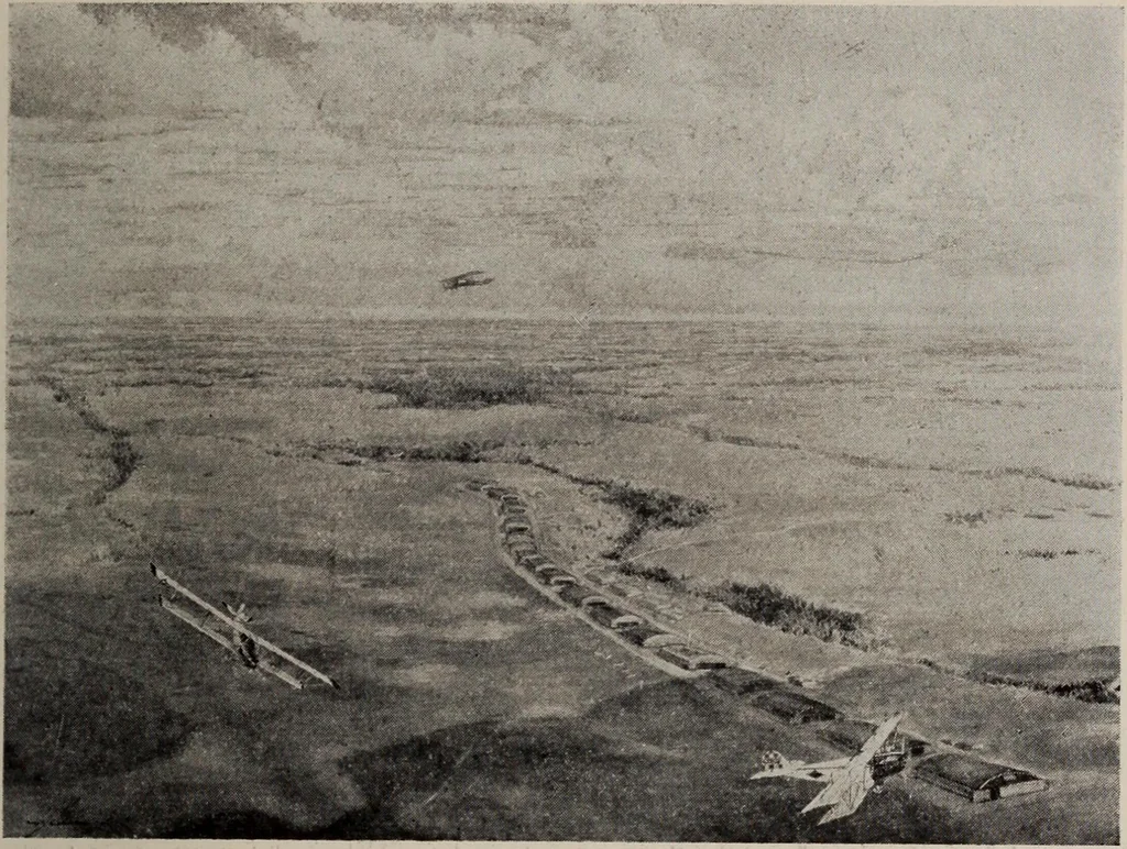 An illustration from Catalogue of pictures, sculpture, drawings, etchings and lithographs done by Canadian artists in Canada : under the authority of the Canadian War Memorials Fund and exhibited for the first time at the Art Gallery of Toronto, from October 18th to November 12th, 1919., 1919, leaf 8