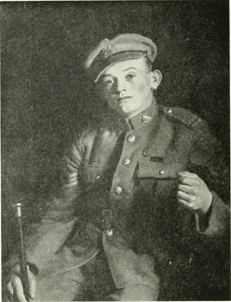 An illustration from Catalogue of pictures, sculpture, drawings, etchings and lithographs done by Canadian artists in Canada : under the authority of the Canadian War Memorials Fund and exhibited for the first time at the Art Gallery of Toronto, from October 18th to November 12th, 1919, 1919, leaf 9