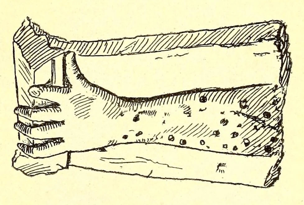 An illustration from Catalogue of rare and beautiful Greek, Egyptian, Byzantine and other glass, Persian and other pottery, old enamels, Sumptuous textiles and many other ancient objects of extraordinary interest : to be sold at unrestricted public sale by order of Dikran Khan Kelekian, 1903, leaf 133