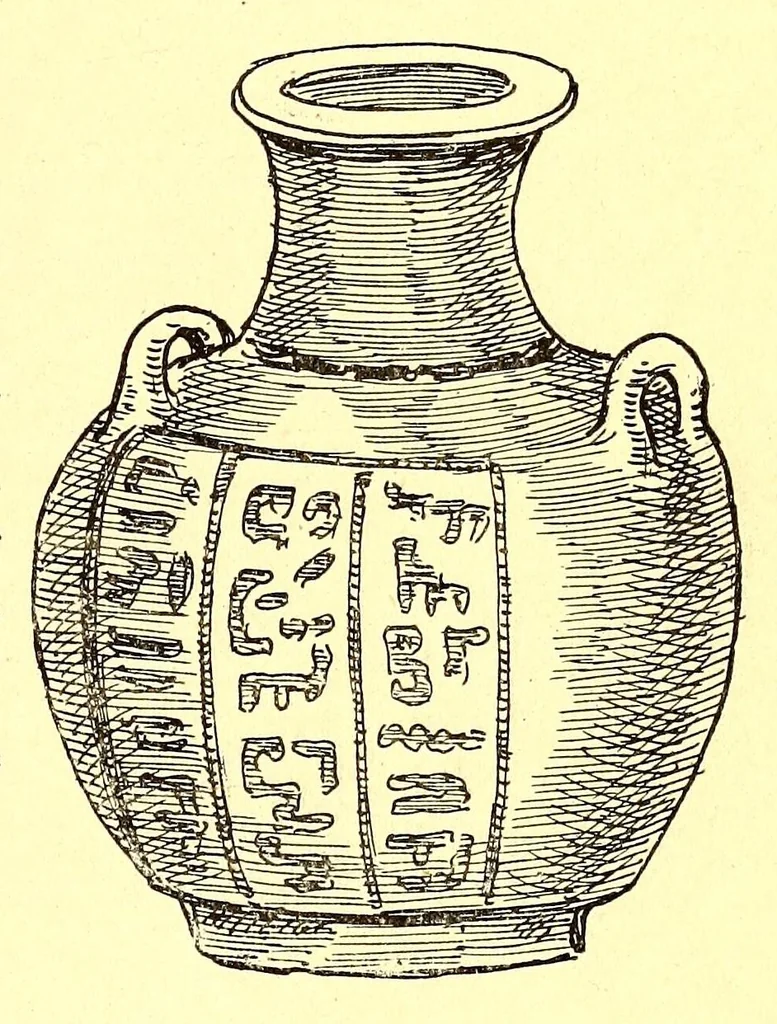 An illustration from Catalogue of rare and beautiful Greek, Egyptian, Byzantine and other glass, Persian and other pottery, old enamels, Sumptuous textiles and many other ancient objects of extraordinary interest : to be sold at unrestricted public sale by order of Dikran Khan Kelekian, 1903, leaf 35