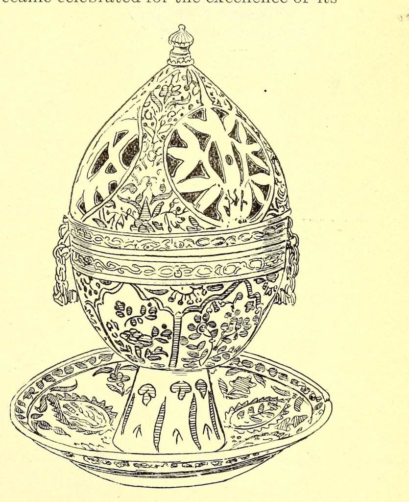 An illustration from Catalogue of rare and beautiful Greek, Egyptian, Byzantine and other glass, Persian and other pottery, old enamels, Sumptuous textiles and many other ancient objects of extraordinary interest : to be sold at unrestricted public sale by order of Dikran Khan Kelekian, 1903, leaf 71