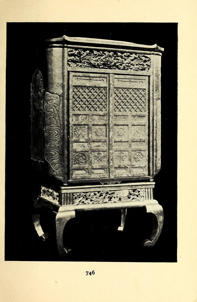 An illustration from Catalogue of rare objects in brass, leathers, and wood illustrating the art of old Japan : to be sold at unrestricted public sale by order of Mr. Bunkio Matsuki, 1903, leaf 145