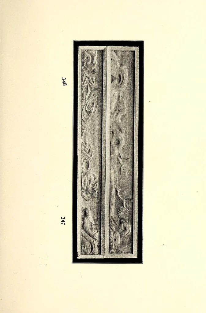 An illustration from Catalogue of rare objects in wood, pewter and brass illustrating the art of old japan to be sold at unrestricted public sale by order of Mr. Bunkio Matsuki, 1903, leaf 85