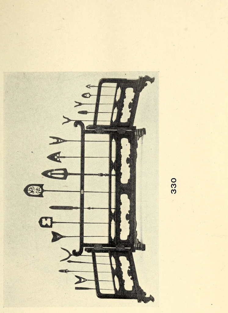 An illustration from Catalogue of rare and superb collection of antique clocks, armors and musical instruments from Japan and China, 1904, leaf 77