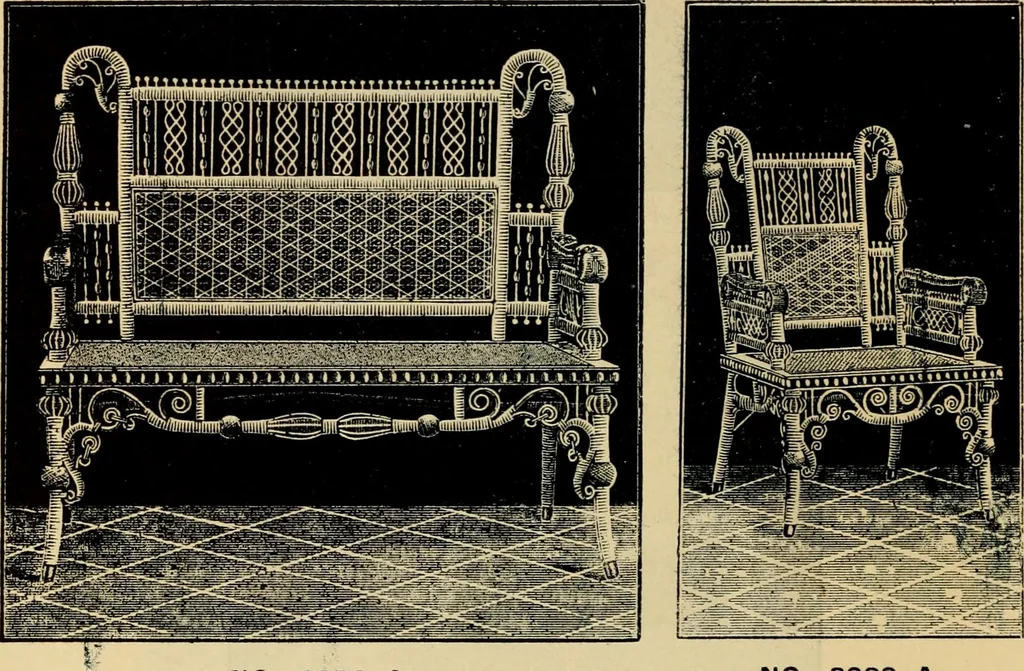 An illustration from Catalogue of rattan and reed furniture, 1891, leaf 55