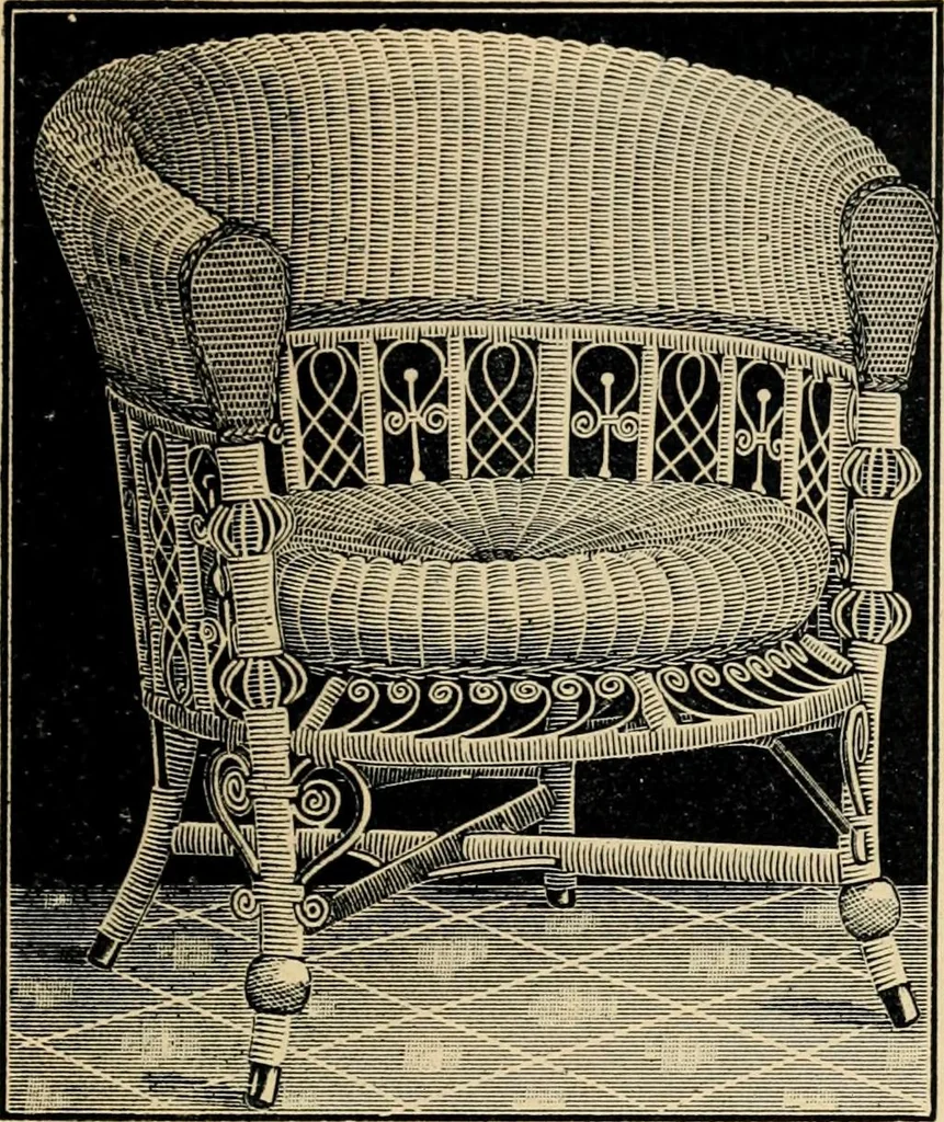 An illustration from Catalogue of rattan and reed furniture, 1891, leaf 58