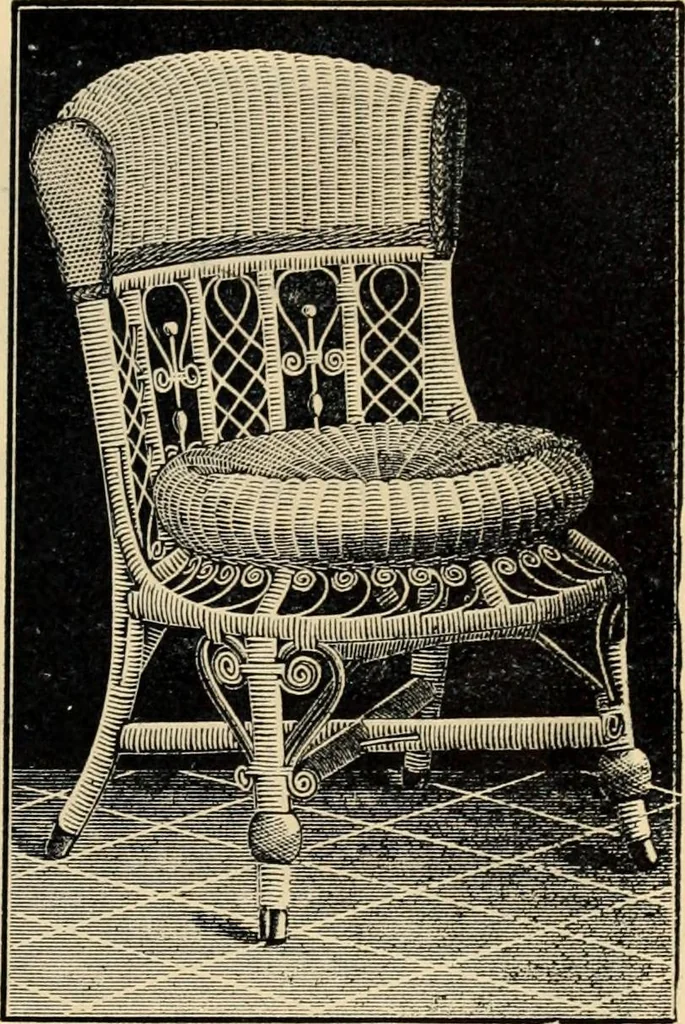 An illustration from Catalogue of rattan and reed furniture, 1891, leaf 58