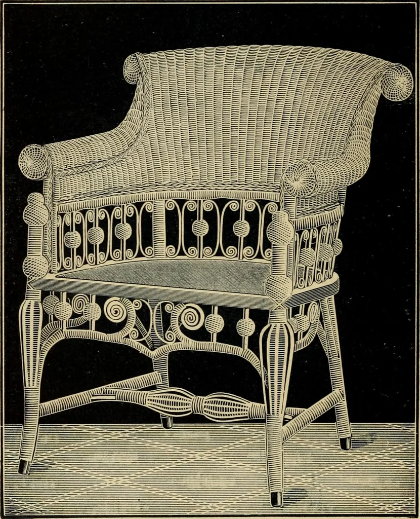 An illustration from Catalogue of rattan and reed furniture, 1891, leaf 65