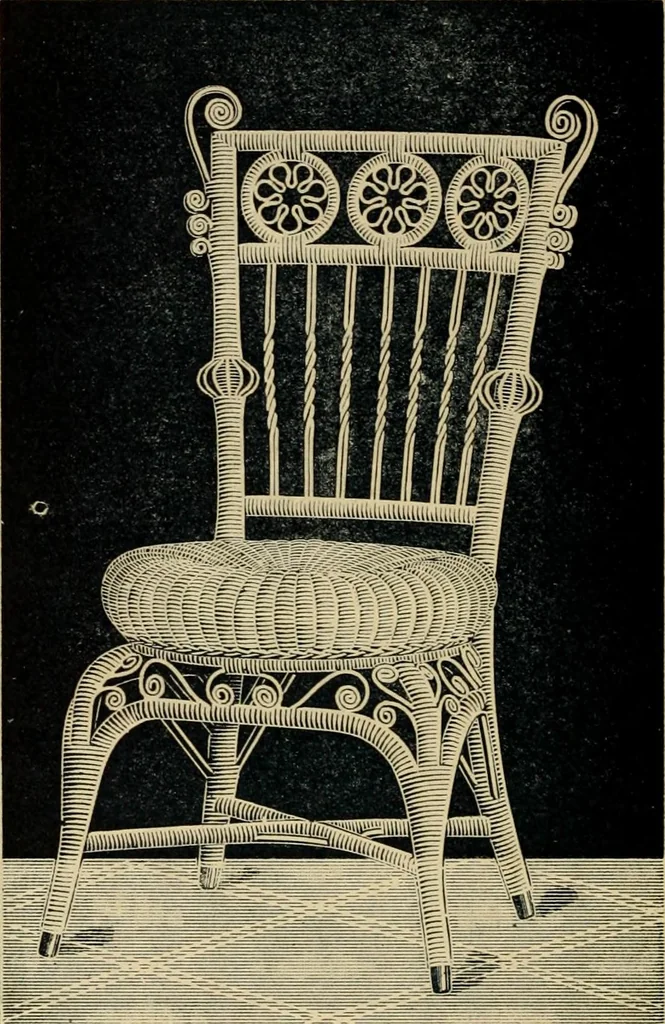 An illustration from Catalogue of rattan and reed furniture, 1891, leaf 77