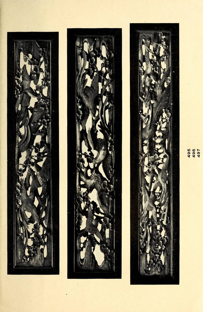 An illustration from Catalogue of remarkable antique carvings taken from famous temples and palaces of old Japan : recently brought to this country by B. Matsuki, Tokyo, 1902, leaf 155