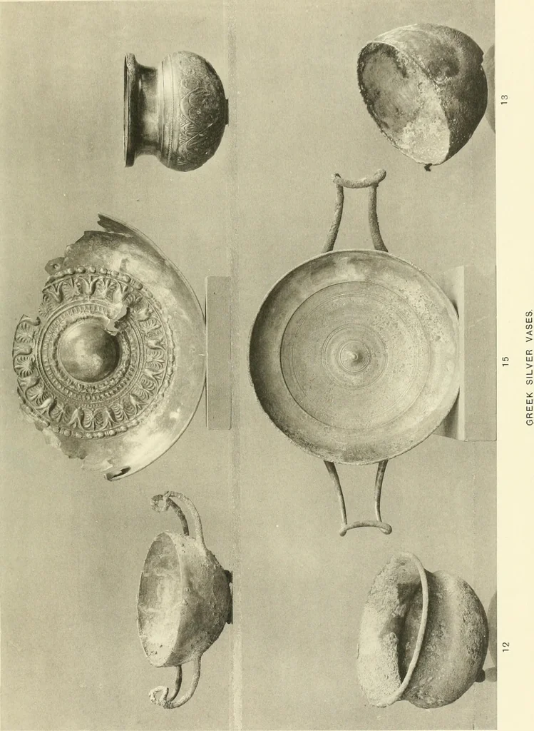 An illustration from Catalogue of the silver plate (Greek, Etruscan and Roman) in the British Museum, 1921, leaf 104