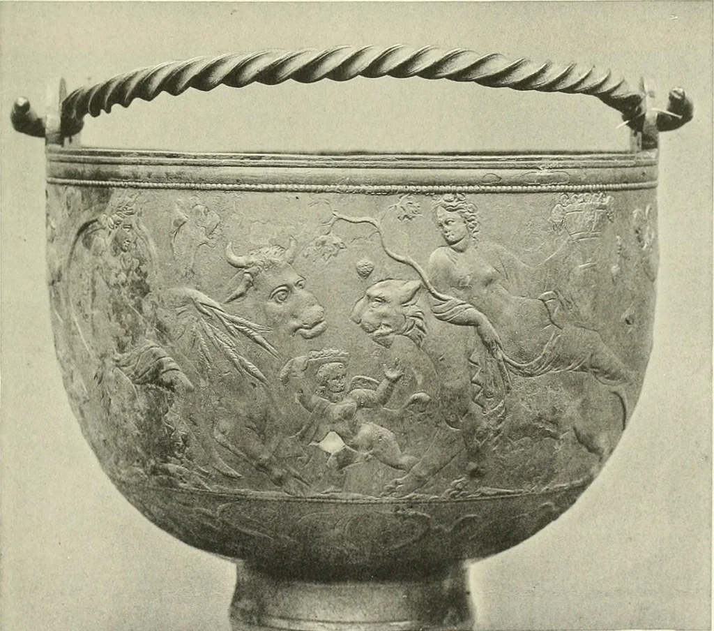 An illustration from Catalogue of the silver plate (Greek, Etruscan and Roman) in the British Museum, 1921, leaf 120