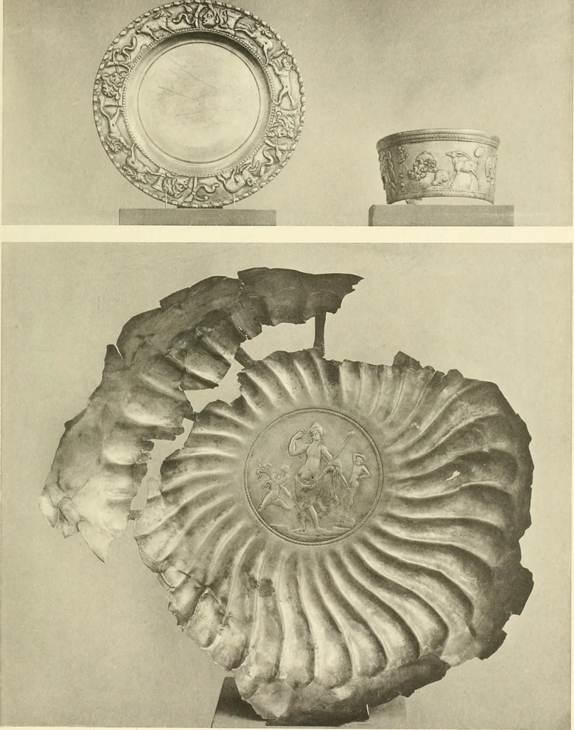 An illustration from Catalogue of the silver plate (Greek, Etruscan and Roman) in the British Museum, 1921, leaf 142