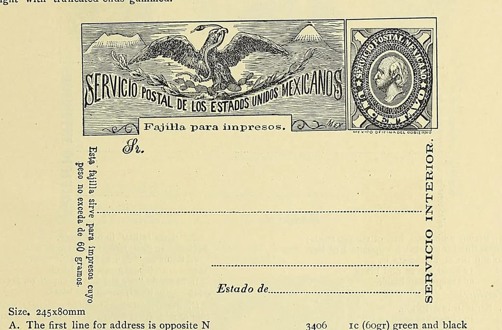 An illustration from Catalogue of the stamps, envelopes, wrappers and postal cards of Mexico : including the provisional issues of Campeche, Chiapas, Guadalajara, etc., 1895, leaf 89