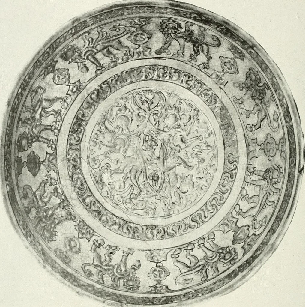 An illustration from Catalogue of an unique collection of Greek and Roman marbles, important gothic sculptures, primitive paintings, ceramics, tapestries and ancient rugs, including two monumental altars and a Greek iconostas, coming from historical collections and gathered in England, France, Austria, Italy and the Levant by a well-known European connoisseur during many years of discriminating collecting. The entire collection of 824 objects to be sold at public auction at the Anderson galleries ... New York city, on January twenty-sixth to twenty-ninth <1921> inclusive, 1921, leaf 213
