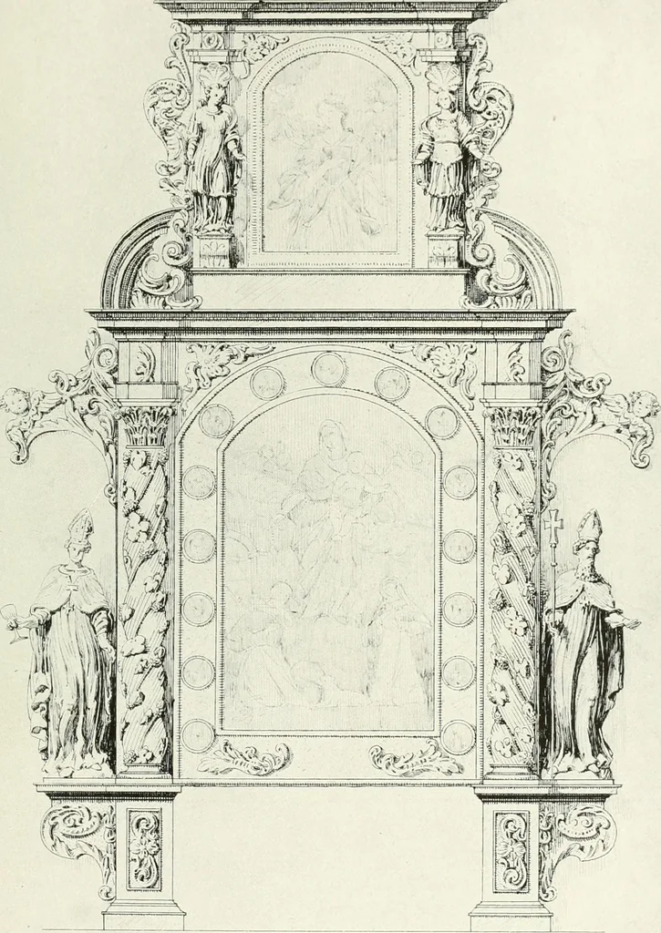An illustration from Catalogue of an unique collection of Greek and Roman marbles, important gothic sculptures, primitive paintings, ceramics, tapestries and ancient rugs, including two monumental altars and a Greek iconostas, coming from historical collections and gathered in England, France, Austria, Italy and the Levant by a well-known European connoisseur during many years of discriminating collecting. The entire collection of 824 objects to be sold at public auction at the Anderson galleries ... New York city, on January twenty-sixth to twenty-ninth <1921> inclusive, 1921, leaf 216