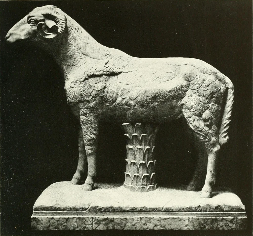 An illustration from Catalogue of an unique collection of Greek and Roman marbles, important gothic sculptures, primitive paintings, ceramics, tapestries and ancient rugs, including two monumental altars and a Greek iconostas, coming from historical collections and gathered in England, France, Austria, Italy and the Levant by a well-known European connoisseur during many years of discriminating collecting. The entire collection of 824 objects to be sold at public auction at the Anderson galleries ... New York city, on January twenty-sixth to twenty-ninth <1921> inclusive, 1921, leaf 220