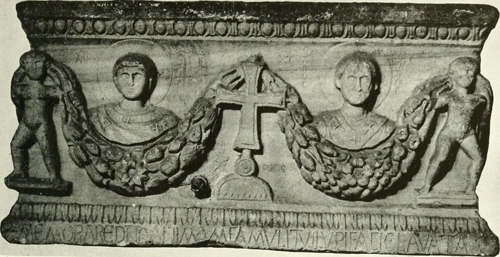 An illustration from Catalogue of an unique collection of Greek and Roman marbles, important gothic sculptures, primitive paintings, ceramics, tapestries and ancient rugs, including two monumental altars and a Greek iconostas, coming from historical collections and gathered in England, France, Austria, Italy and the Levant by a well-known European connoisseur during many years of discriminating collecting. The entire collection of 824 objects to be sold at public auction at the Anderson galleries ... New York city, on January twenty-sixth to twenty-ninth <1921> inclusive, 1921, leaf 222